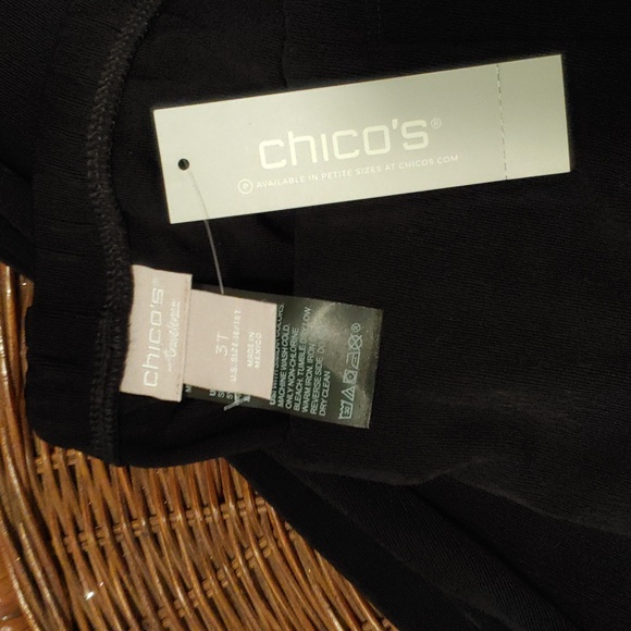Chico's "Traveler's" line black new never worn acetate/spandex slacks 3 - Picture 2 of 4